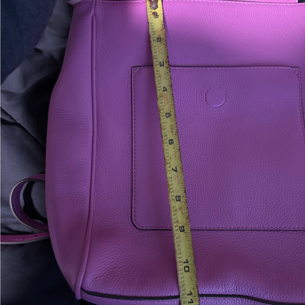 Tory Burch Carter Flap Pinky Lavender Leather Backpack - Picture 14 of 16